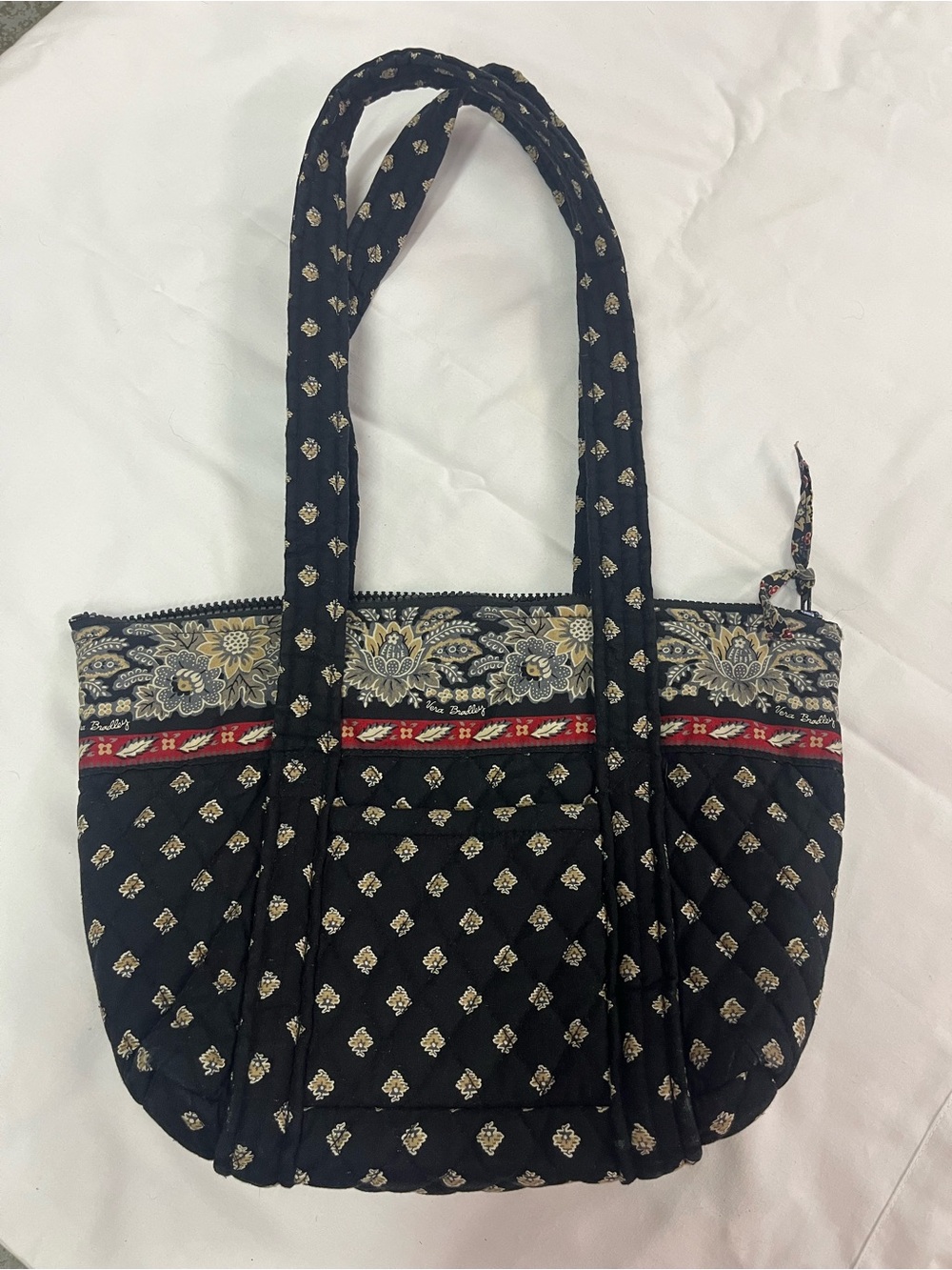 Vintage Vera Bradley Black Quilted Tote Bag